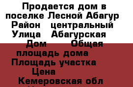 Продается дом в поселке Лесной Абагур › Район ­ центральный › Улица ­ Абагурская  › Дом ­ 4 › Общая площадь дома ­ 40 › Площадь участка ­ 8 › Цена ­ 450 000 - Кемеровская обл., Новокузнецк г. Недвижимость » Дома, коттеджи, дачи продажа   . Кемеровская обл.,Новокузнецк г.